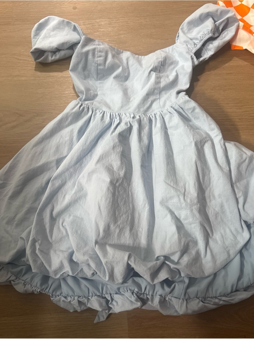 Light Blue Puff-Sleeve women’s bubble Dress